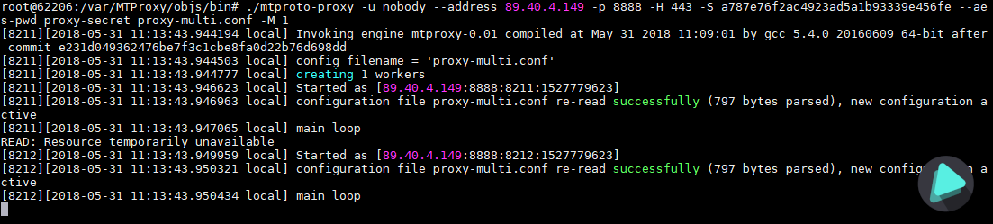 mtproto-proxy-funcionando
