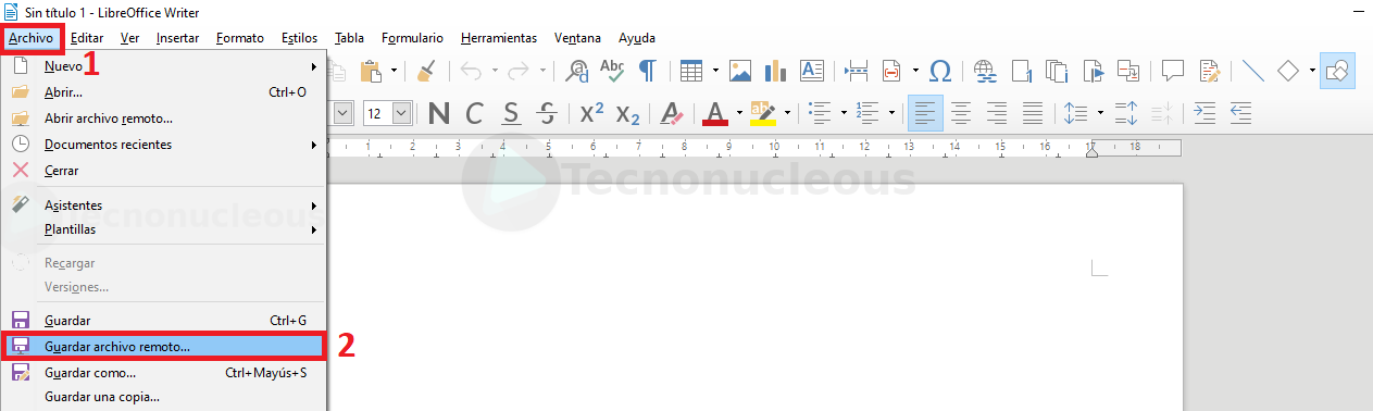 Guardar Archivo Remoto LibreOffice