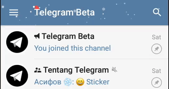Telegram Android Efecto Nieve 2017