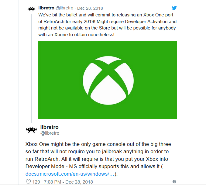 Anuncio Retroarch llega a la Xbox One
