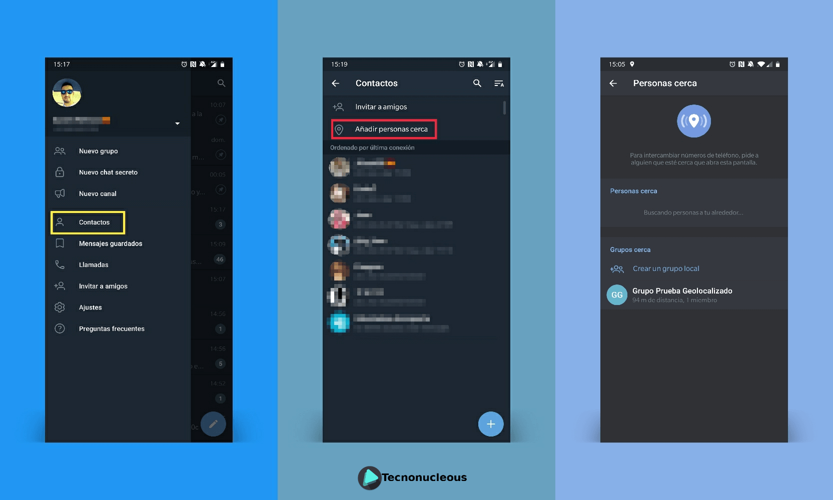 Grupos cercanos en Telegram 5.8
