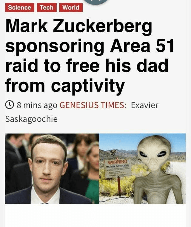 Mark Zuckerberg Meme Zona 51
