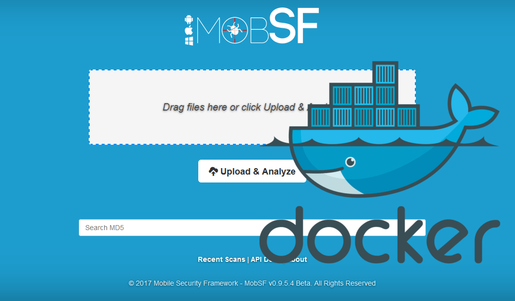 Docker windows image. MOBSF. Docker desktop sign up UI. Mobile-Security-Framework-MOBSF-Master.