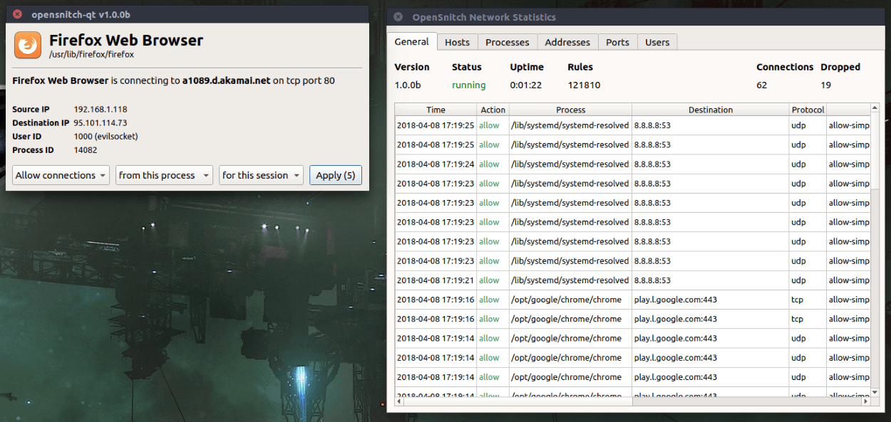 OpenSnitch es un Firewall basado en hosts para equipos de sobremesa Linux