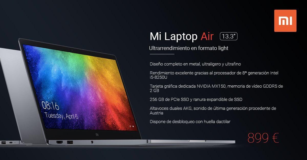 Xiaomi lanza el Mi Laptop Air en España