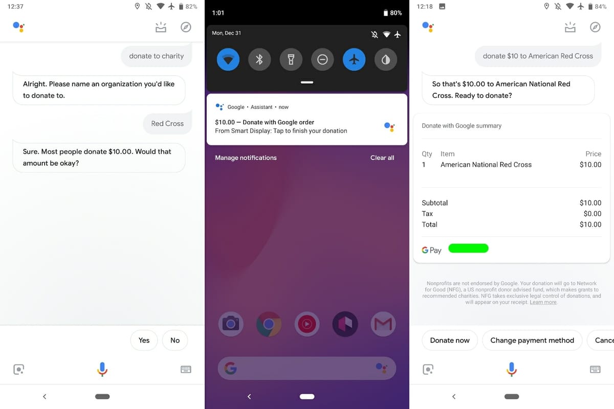 La última actualización de Google Assistant permite realizar donaciones