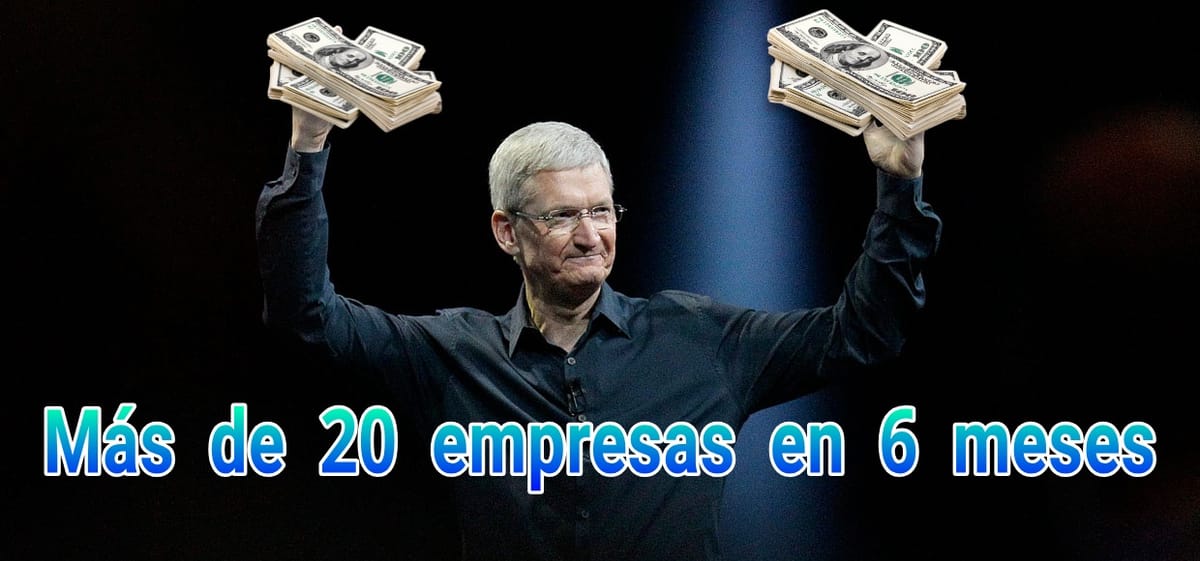 Apple adquirió más de 20 compañías en los últimos 6 meses