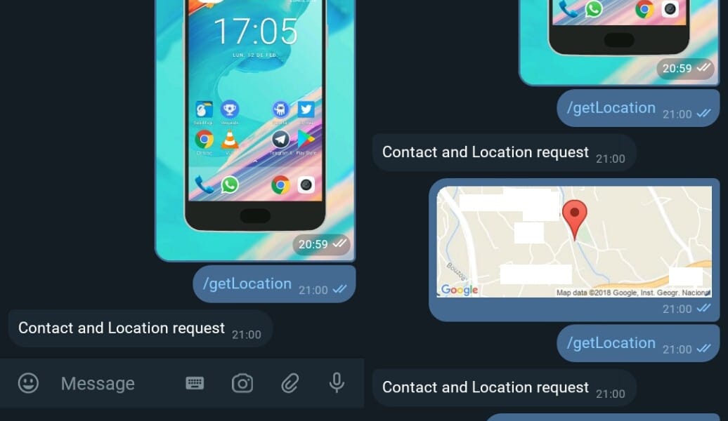 Solicitar número de contacto o ubicación de una persona mediante un bot de telegram en nodejs?