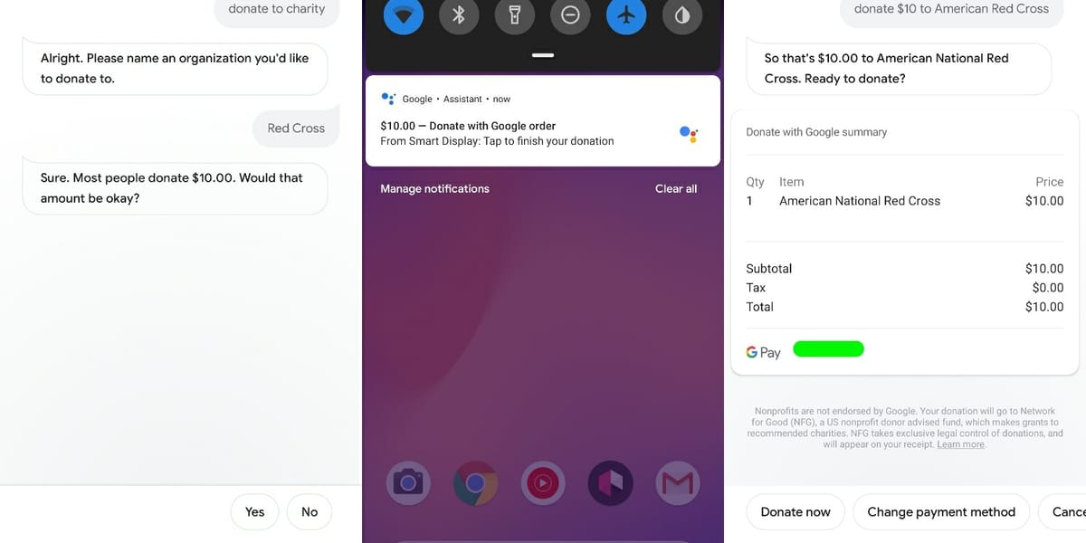 La última actualización de Google Assistant permite realizar donaciones