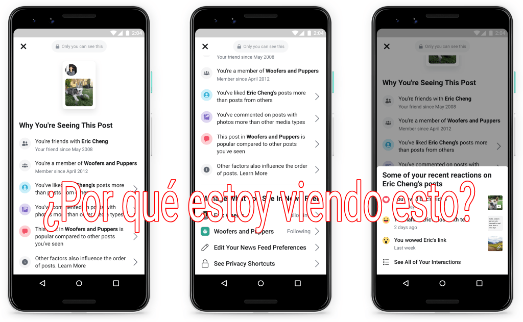 Facebook explicará a los usuarios la aparición de publicaciones en sus feed