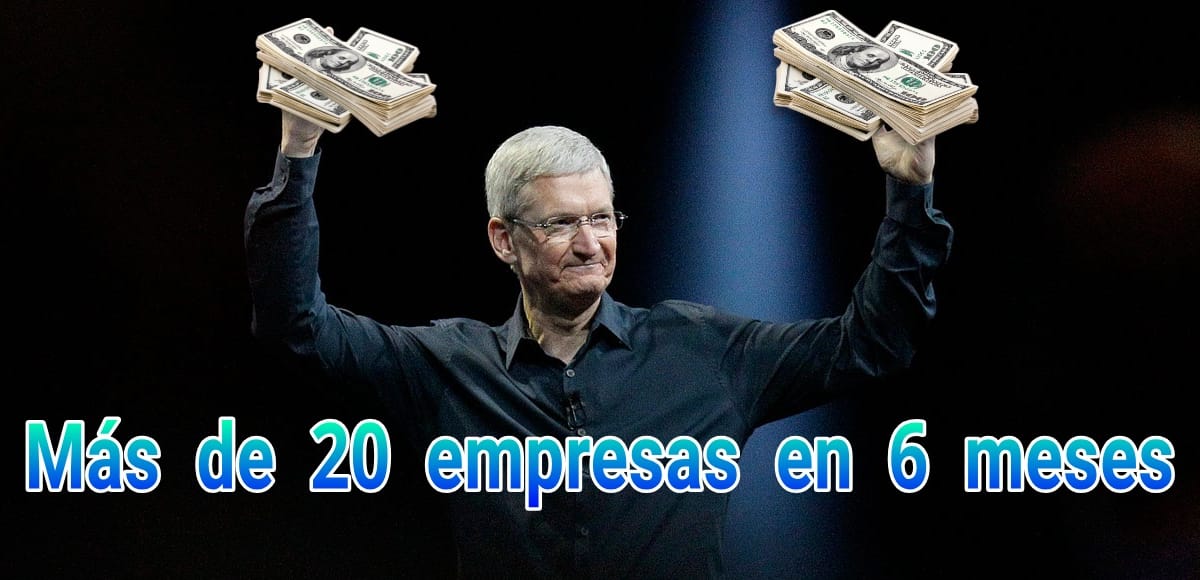 Apple adquirió más de 20 compañías en los últimos 6 meses