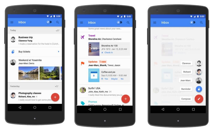 Inbox la nueva app de Gmail de Google se actualiza