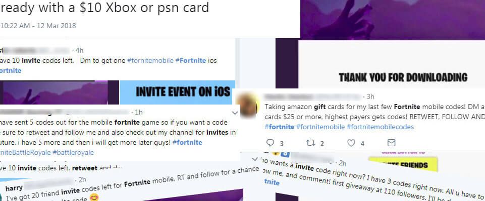 Falsas invitaciones a la beta de Fortnite para iOS se venden en redes sociales