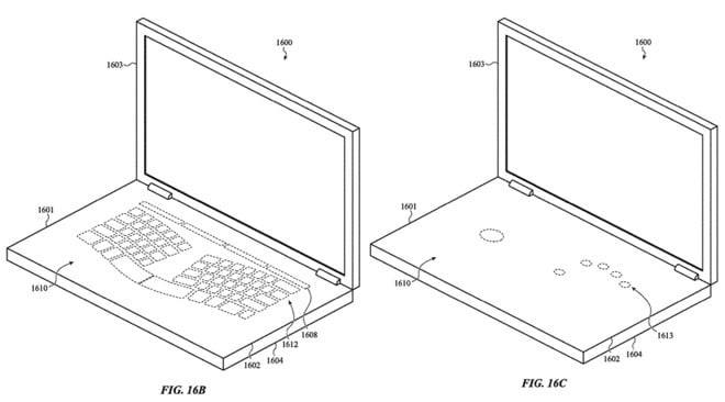 Patente de Apple revela un MacBook con teclado virtual y trackpad invisible