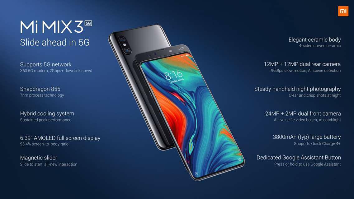 Xiaomi presenta el Mi Mix 3 5G en el MWC 2019