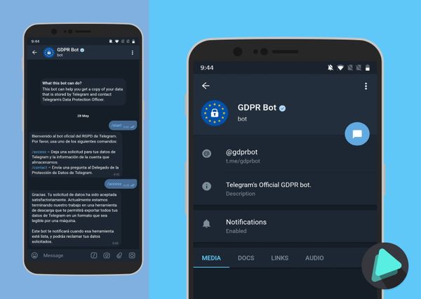 @Gdprbot : El bot oficial de Telegram para ver tus datos y la información de tu cuenta que almacena Telegram