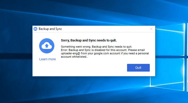 Google se carga el asistente de sincronización Google Drive de Windows
