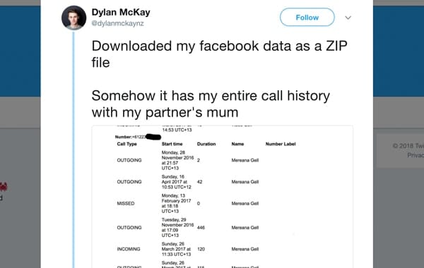 Facebook recolectó tu historial de llamadas de Android y los datos de los SMS durante años