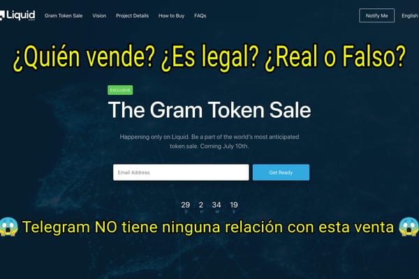 El exchange Liquid se encuentra vendiendo tokens Gram de un gran inversor de Asia